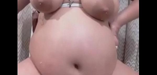  Pregnant mom grabs her milk live show